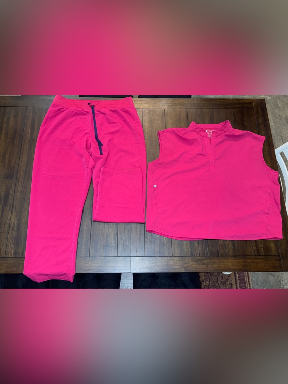 Figs Women's Scrub Set in Bright Pink - Top & Pants